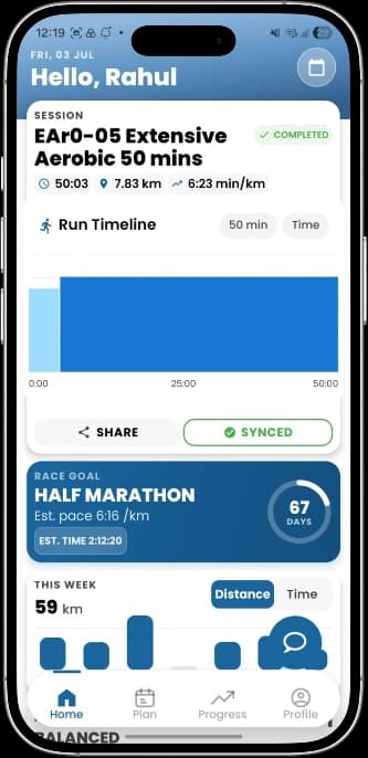 Orka Run Today screen